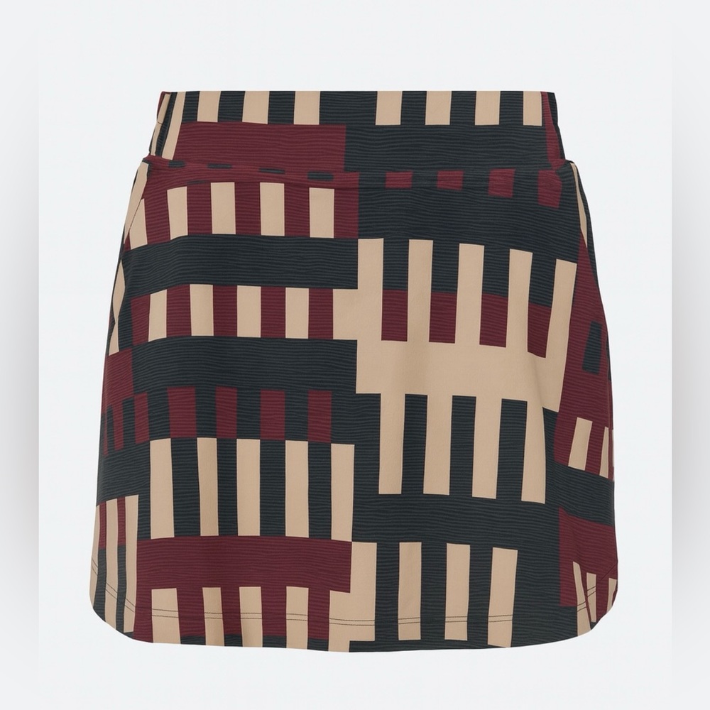 Calia Geometric Golf Skort with Pockets - Black, Cream, Burgundy